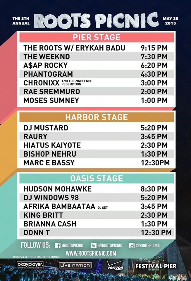 Roots Picnic Artist Set Times