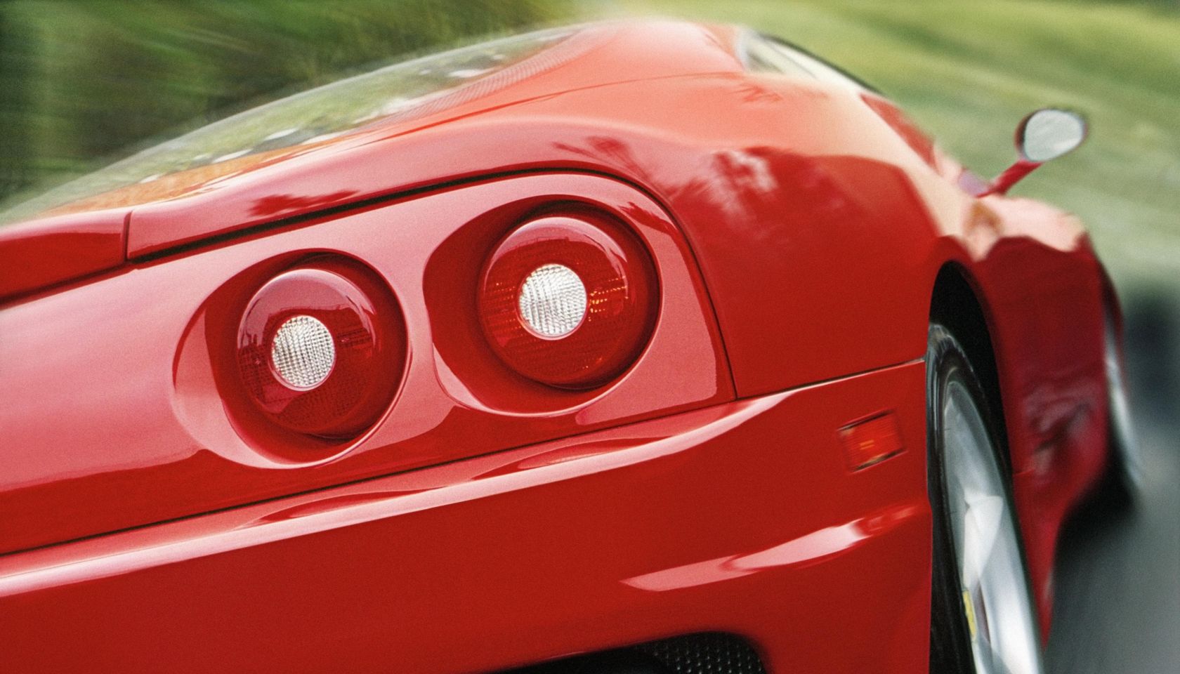 Red car speeding