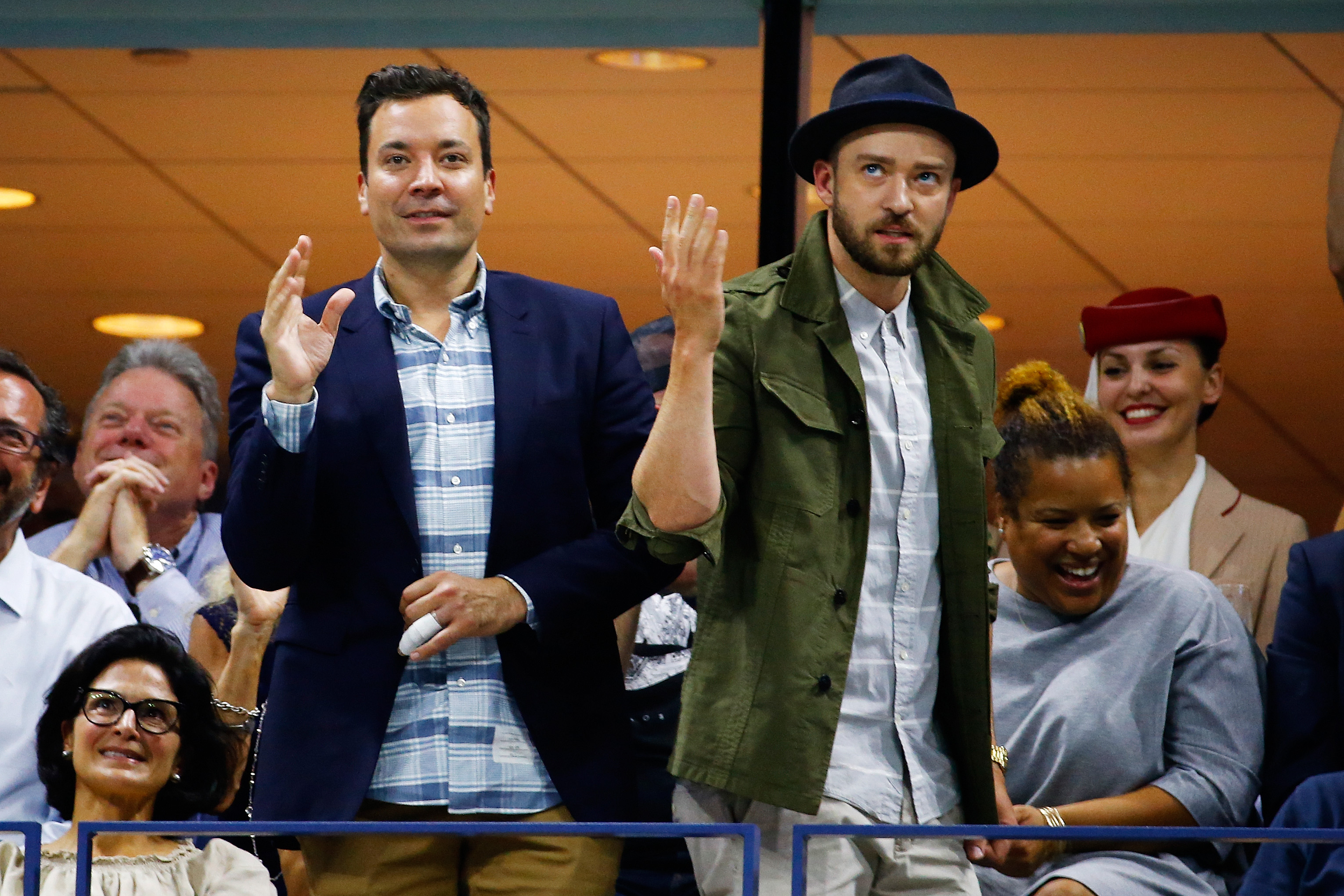Justin Timberlake and Jimmy Fallon "Single Ladies" dance at US Open, NYC