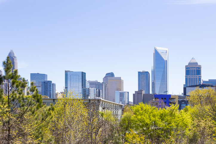 Charlotte, North Carolina beyond the trees