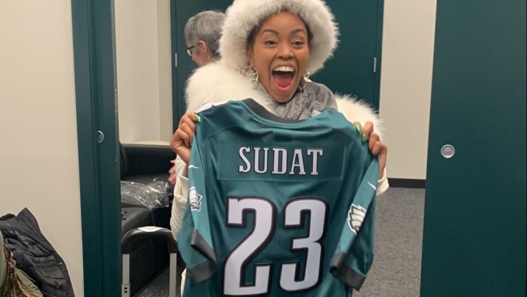 Suzanne Christine Singing the National Anthem at the Eagles v Giants game 1/7/23