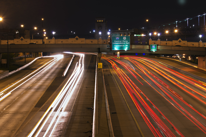 Streaks of light from traffic on I95.