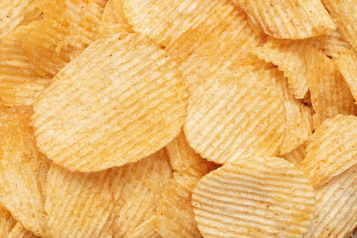 Potato chips background.